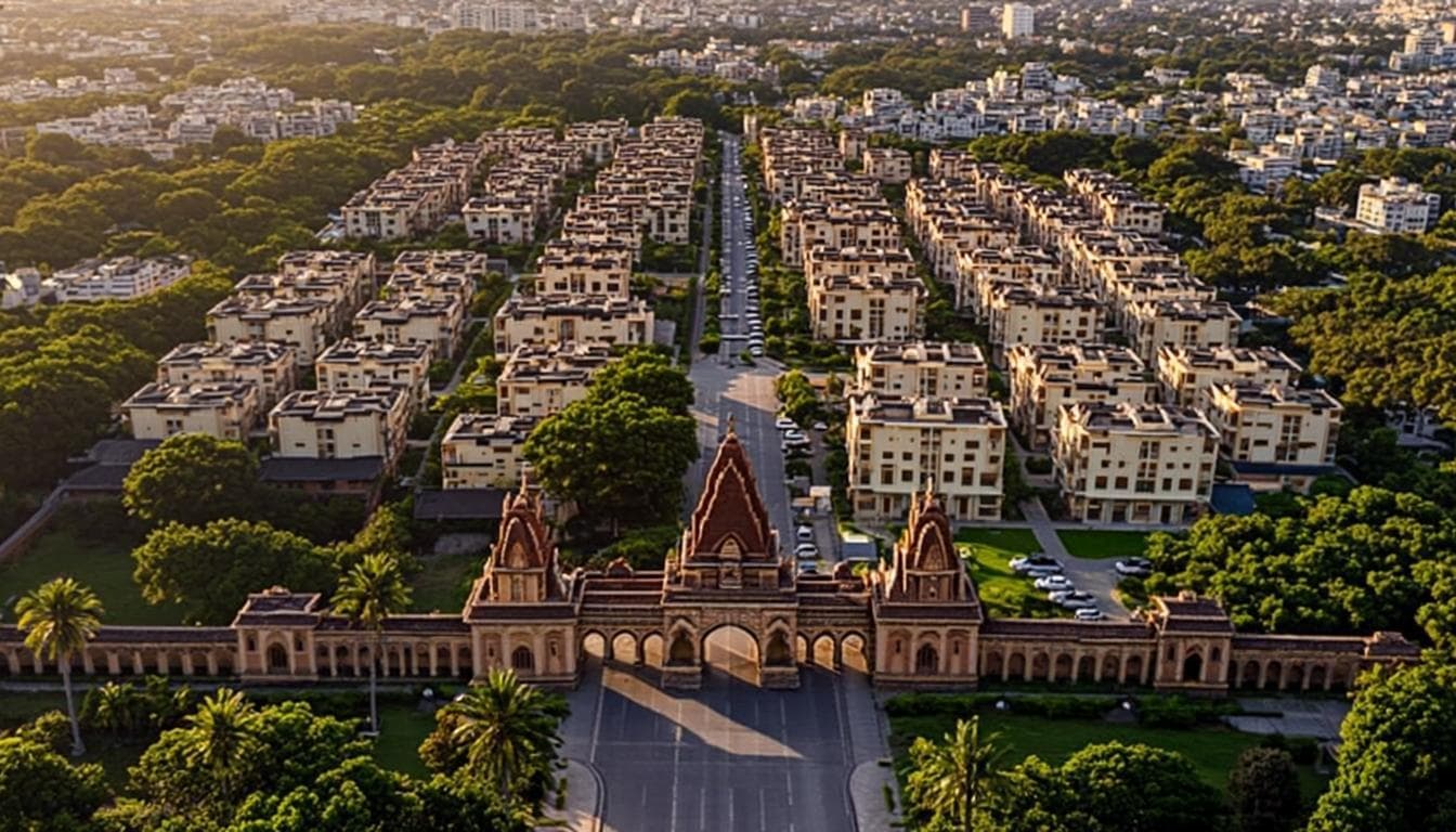 Aerial view of premium Braj township